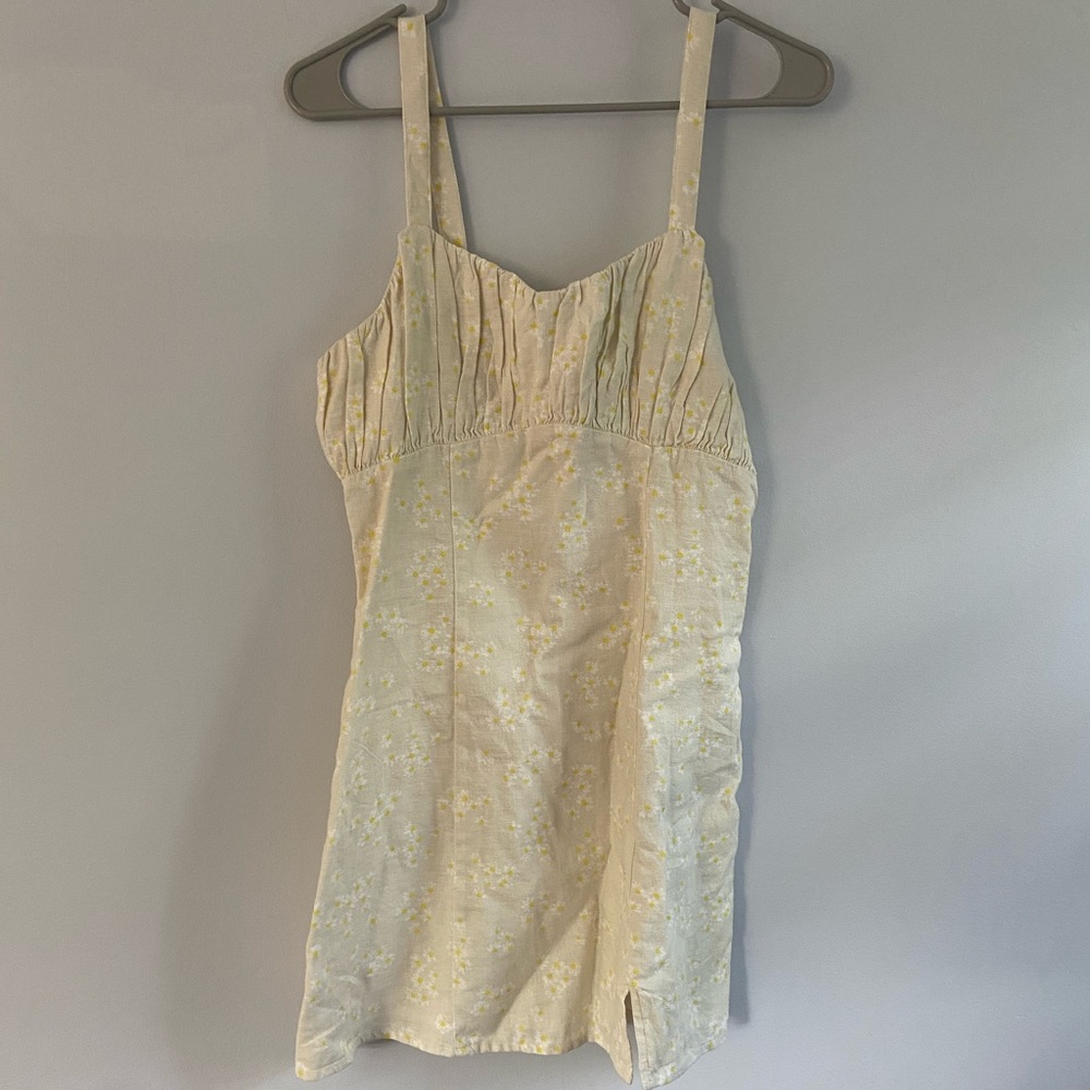 Cream ruched top dress